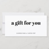 Eenvoudig minimalistisch cadeaubon voor kleine bed (Voorkant)