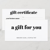 Eenvoudig minimalistisch cadeaubon voor kleine bed (Voorkant / Achterkant)