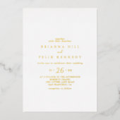 Eenvoudig minimalistisch Casual huwelijk Folie Uitnodiging (Voorkant)