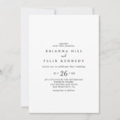 Eenvoudig minimalistisch Casual huwelijk Kaart (Voorkant)