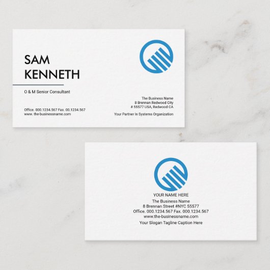 Eenvoudig minimalistisch CEO-ventilatorsysteem Visitekaartje (Voorkant / Achterkant)