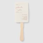Eenvoudig minimalistisch crème modern huwelijkspro handwaaier (Voorkant)