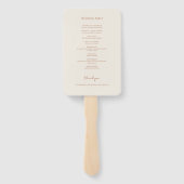 Eenvoudig minimalistisch crème modern huwelijkspro handwaaier (Achterkant)
