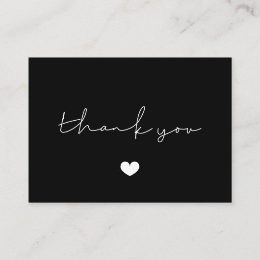 Eenvoudig minimalistisch Dank u voor de bijsluiter Visitekaartje (Voorkant)