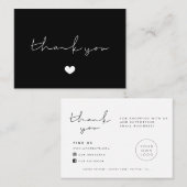 Eenvoudig minimalistisch Dank u voor de bijsluiter Visitekaartje (Voorkant / Achterkant)