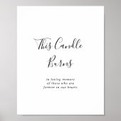 Eenvoudig Minimalistisch Deze Kaars Brandt Bord Poster (Voorkant)