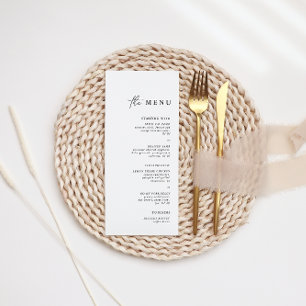 Eenvoudig minimalistisch donkerbruin en witwasavon menu