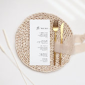 Eenvoudig minimalistisch donkerbruin en witwasavon menu