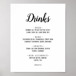 Eenvoudig Minimalistisch Drink-menu Poster