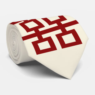 Eenvoudig Minimalistisch Dubbel Geluk Chinees Huwe Stropdas