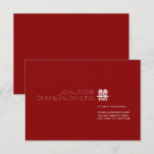 Eenvoudig minimalistisch dubbelgeluk Chinees huwel Kaart (Voorkant / Achterkant)