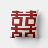 Eenvoudig minimalistisch dubbelgeluk Chinees huwel Kussen (Achterkant)