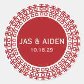 Eenvoudig minimalistisch dubbelgeluk Chinees huwel Ronde Sticker (Voorkant)