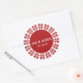 Eenvoudig minimalistisch dubbelgeluk Chinees huwel Ronde Sticker (Envelop)