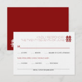 Eenvoudig minimalistisch dubbelgeluk Chinees huwel RSVP Kaartje (Voorkant / Achterkant)