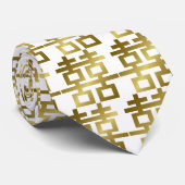 Eenvoudig minimalistisch dubbelgeluk Chinees huwel Stropdas (Opgerold)