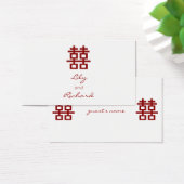 Eenvoudig minimalistisch dubbelgeluk Chinees huwel Visitekaartjes (Bureau)