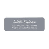 Eenvoudig Minimalistisch Dusky Blauw Wit Retouradr Etiket (Voorkant)