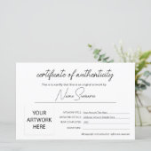 Eenvoudig minimalistisch echtheidscertificaat (Staand voorkant)