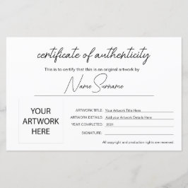 Eenvoudig minimalistisch echtheidscertificaat