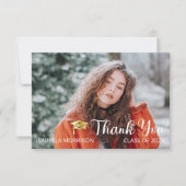Eenvoudig minimalistisch één foto-Afstuderen Bedankkaart (Voorkant)