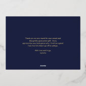 Eenvoudig minimalistisch één foto-Afstuderen Dank  Folie Uitnodiging (Achterkant)