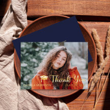 Eenvoudig minimalistisch één foto-Afstuderen Dank 