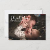 Eenvoudig minimalistisch één foto-Baby shower Dank Bedankkaart (Voorkant)