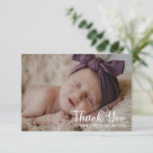 Eenvoudig minimalistisch één foto-Baby shower Dank Bedankkaart (Staand voorkant)
