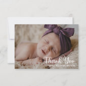 Eenvoudig minimalistisch één foto-Baby shower Dank Bedankkaart (Voorkant)