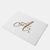 Eenvoudig minimalistisch eenvoudig witgouden scrip deurmat (Schuin)