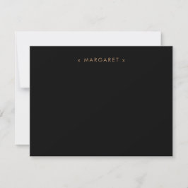 Eenvoudig Minimalistisch Effen Zwart Goud Persoonl Notitiekaartje