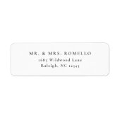 Eenvoudig minimalistisch elegant bruiloft retour a etiket (Voorkant)