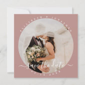 Eenvoudig minimalistisch Elegant Couple Photo Wedd Save The Date (Voorkant)