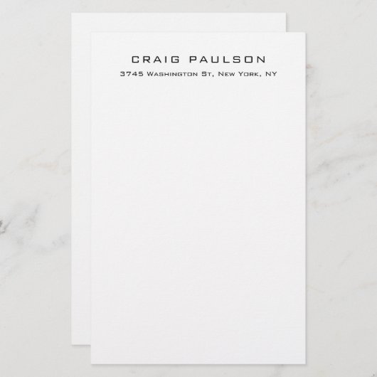 Eenvoudig minimalistisch elegant klassiek ontwerp briefpapier (Voorkant / Achterkant)