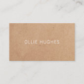 Eenvoudig minimalistisch elegant Kraft-witboek Visitekaartje (Voorkant)