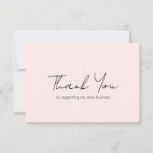 Eenvoudig minimalistisch elegant modern roze bedri bedankkaart (Voorkant)