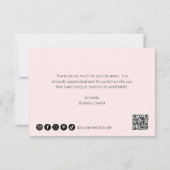 Eenvoudig minimalistisch elegant modern roze bedri bedankkaart (Achterkant)