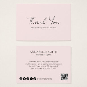 Eenvoudig minimalistisch elegant modern roze beste visitekaartje