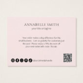 Eenvoudig minimalistisch elegant modern roze beste visitekaartje (Achterkant)