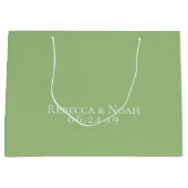 Eenvoudig minimalistisch elegant Sage Text Wedding Groot Cadeauzakje (Voorkant)