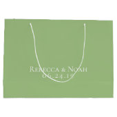Eenvoudig minimalistisch elegant Sage Text Wedding Groot Cadeauzakje (Achterkant)