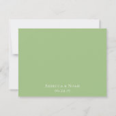 Eenvoudig minimalistisch elegant Sage Text Wedding RSVP Kaartje (Achterkant)