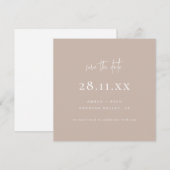 Eenvoudig Minimalistisch Elegant Schrift Beige Vie Save The Date (Voorkant / Achterkant)