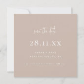 Eenvoudig Minimalistisch Elegant Schrift Beige Vie Save The Date (Voorkant)