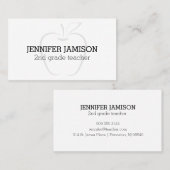 Eenvoudig minimalistisch elegant zwart-witleraar visitekaartje (Voorkant / Achterkant)