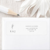 Eenvoudig minimalistisch ellegant bruiloft monochi etiket (Insitu)