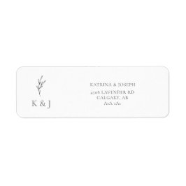 Eenvoudig minimalistisch ellegant bruiloft monochi etiket