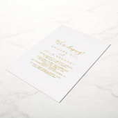 Eenvoudig minimalistisch Elopement Reception Gold Folie Uitnodiging (Gedraaid)