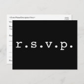 Eenvoudig, minimalistisch en basic "r.s.v.p." Brie Briefkaart (Voorkant / Achterkant)